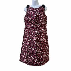 RSVP Talbots Taffeta Bow Fit & Flare Knee Length Dress Size 8 Pink Holiday Event